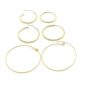 14 K Gold Hoop Earrings, 925 Sterling Silver, Small or Large Round Hoops #196